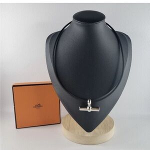 Hermès vintage Silver and Black Pendant UNISEX Necklace